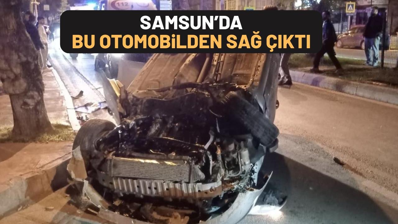 Samsun’da otomobil takla attı: 1 yaralı