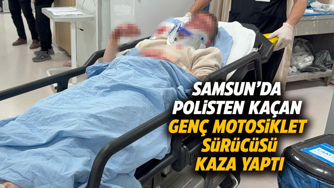 Samsun'da polisten kaçan 19 yaşındaki motosikletli kaza yaptı