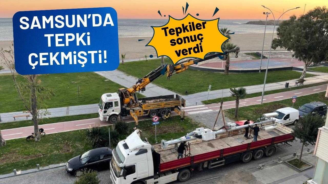 Samsun'da tepki çeken baz istasyonu kaldırıldı