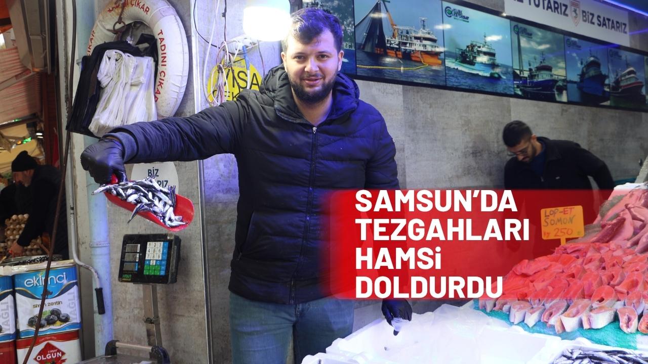 Samsun'da tezgahları hamsi ile doldu
