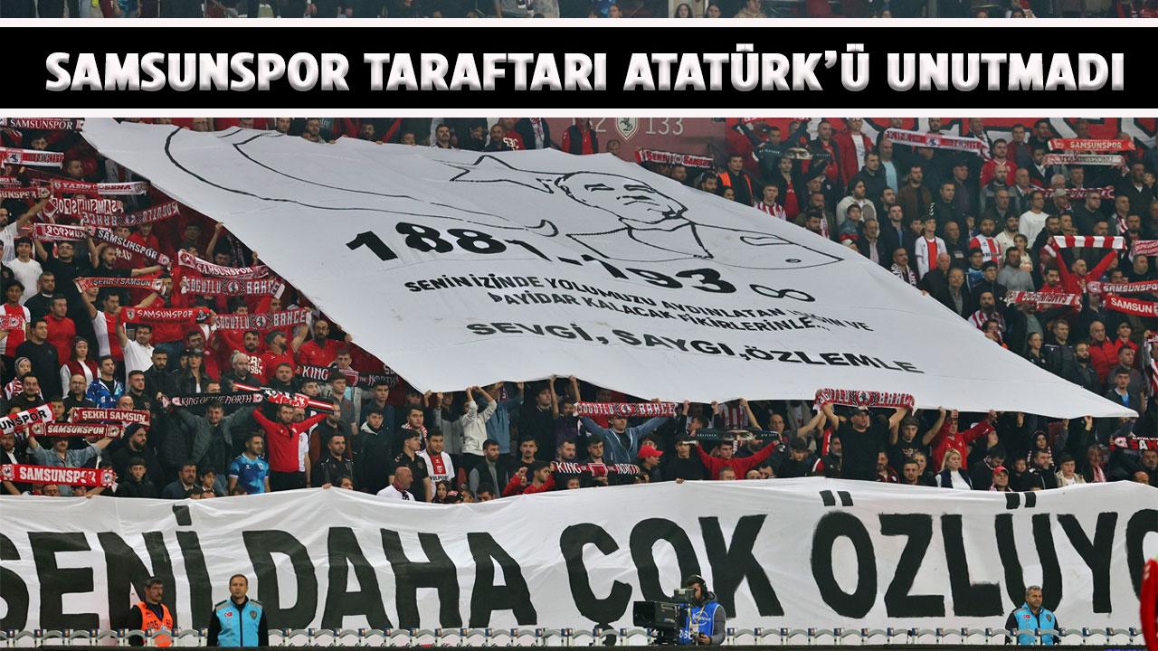 Samsunspor - Eyüpspor maçında anlamlı 10 Kasım pankartı