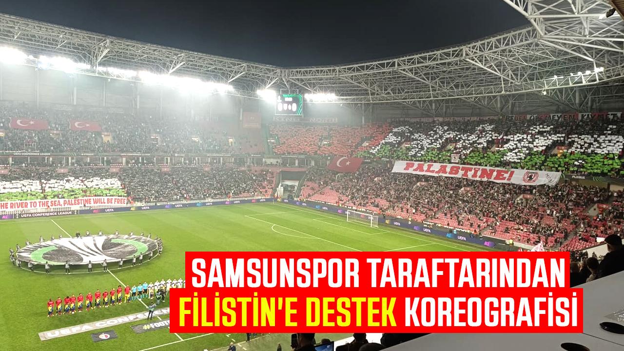 Samsunspor taraftarından Filistin'e destek koreografisi