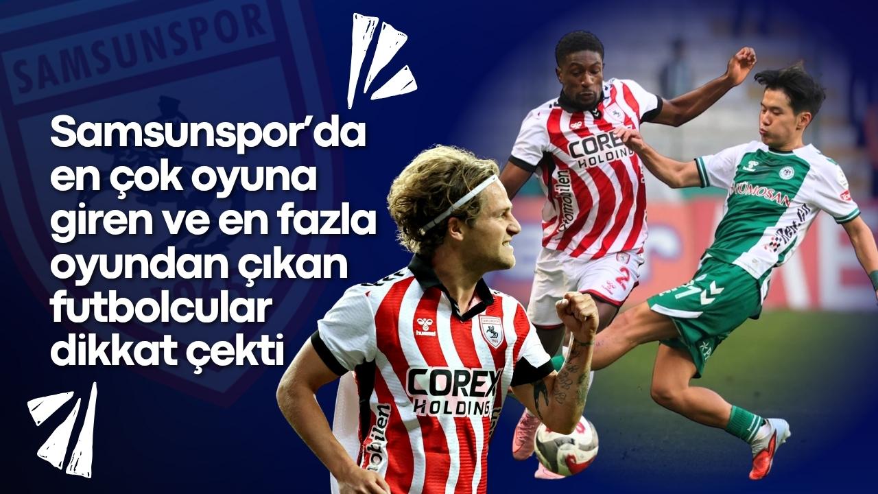 Samsunspor’da Süper Lig'de en çok oyuna giren ve en fazla oyundan çıkan futbolcular kim?