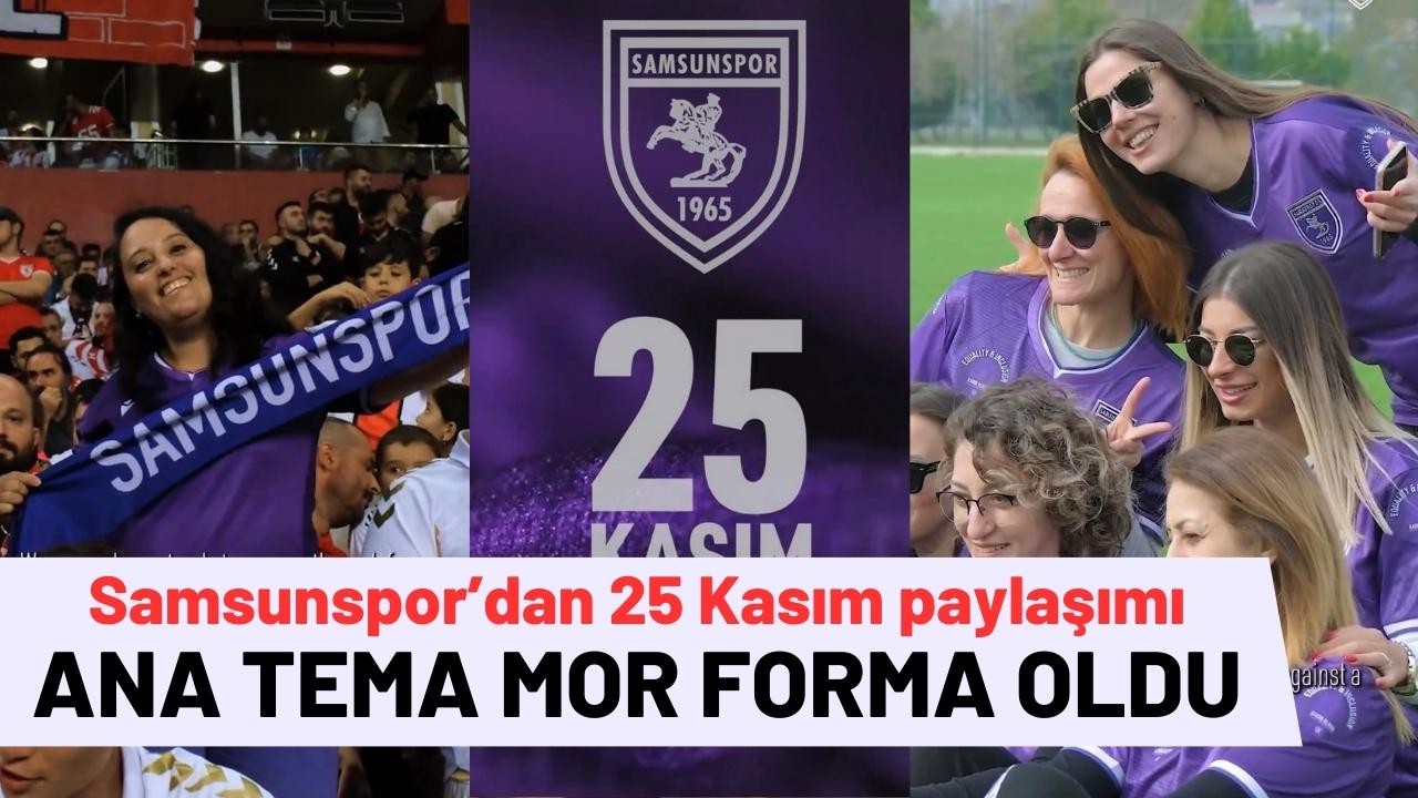 Samsunspor'dan mor forma temalı kadına şiddet paylaşımı