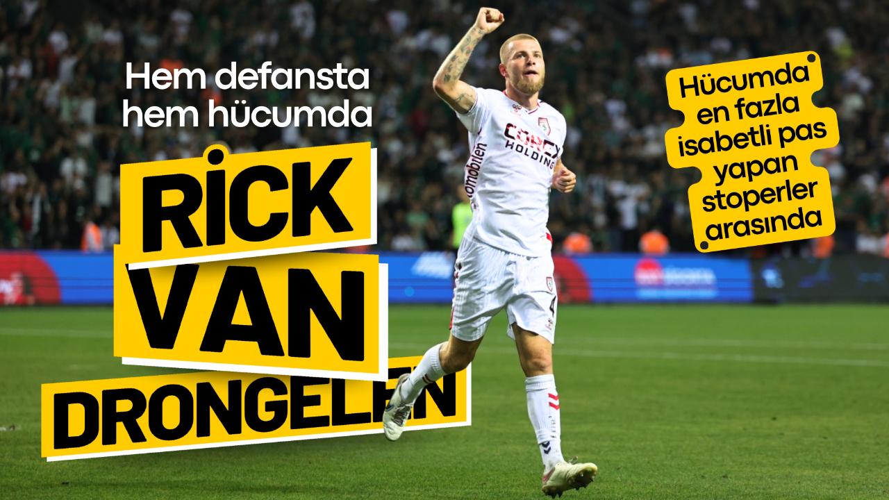 Samsunsporlu Drongelen hücum bölgesinde en fazla isabetli pas yapan stoperler arasında