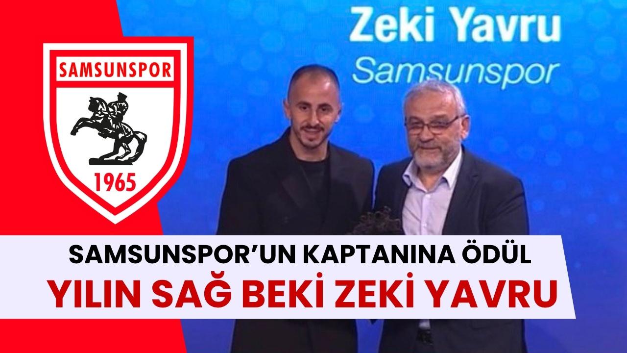 Samsunspor'un kaptanı Zeki Yavru yılın sağ beki seçildi