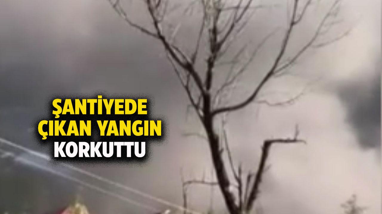 Şantiyede çıkan yangın korkuttu