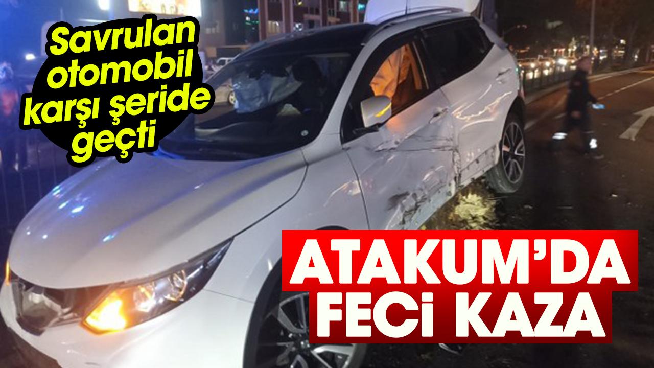 Atakum’da feci kaza: Savrulan otomobil karşı şeride geçti