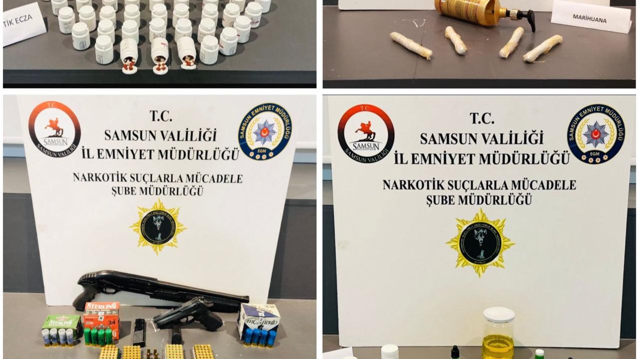 İlkadım ve Atakum'da narkotik operasyon! Uyuşturucu ve silah ele geçirildi