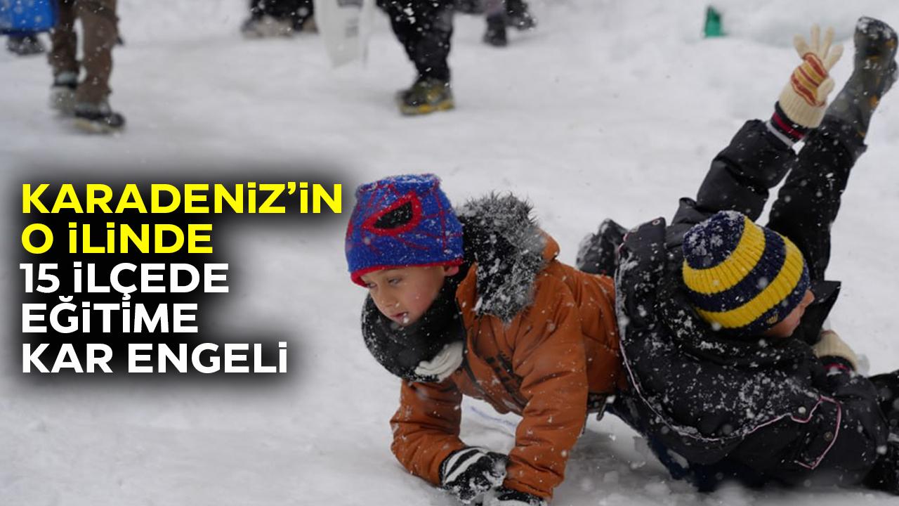 Karadeniz'in o ilinde 15 ilçede eğitime kar engeli