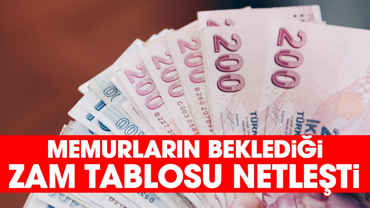 Memurların beklediği zam tablosu netleşti