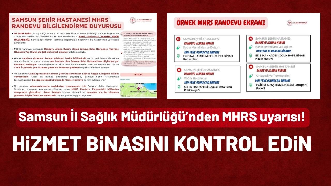 Samsun Şehir Hastanesi randevularında hizmet binası karışıklığına dikkat!