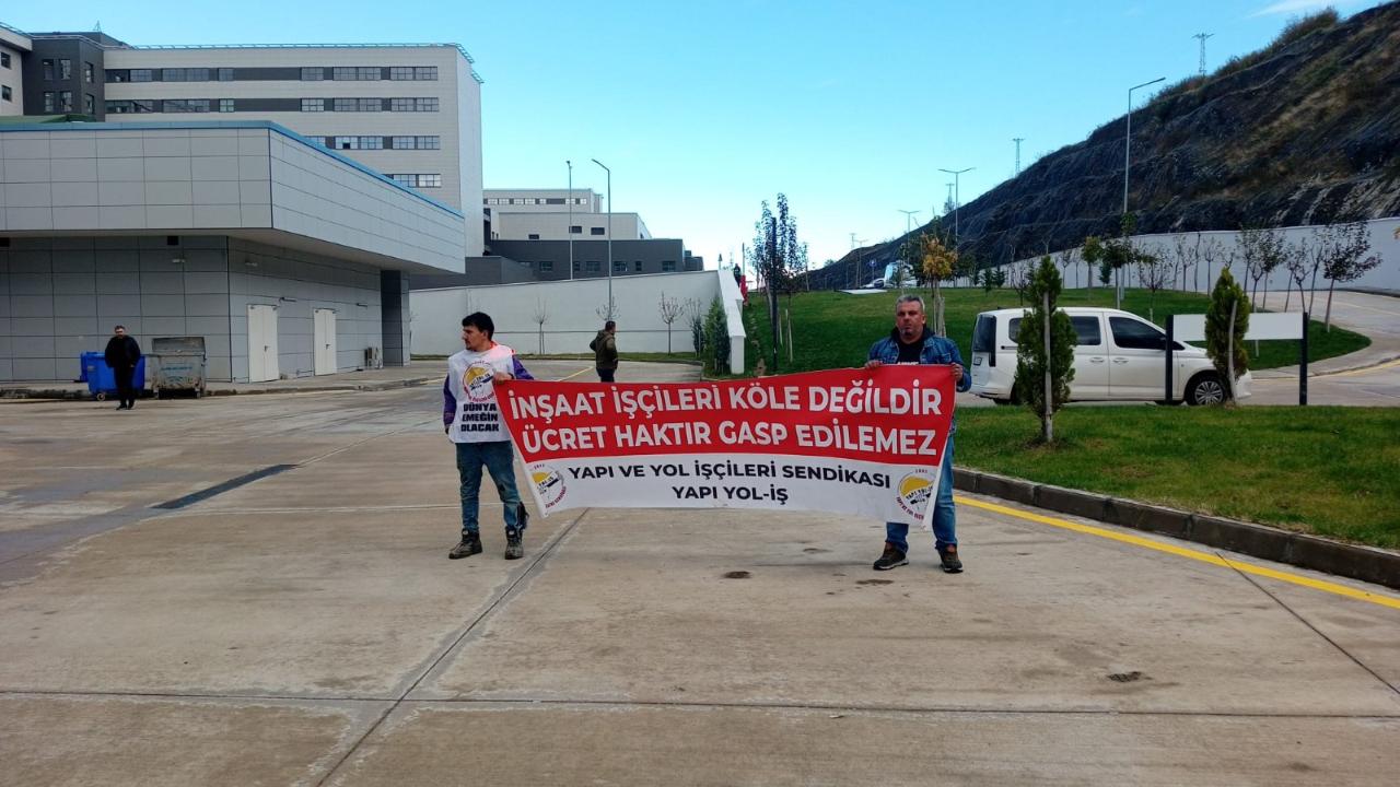 Samsun Şehir Hastanesinde alacak protestosu