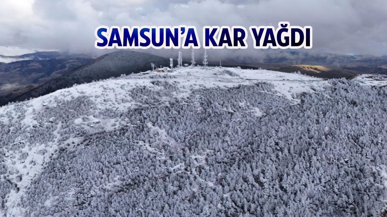 Samsun'a kar yağdı