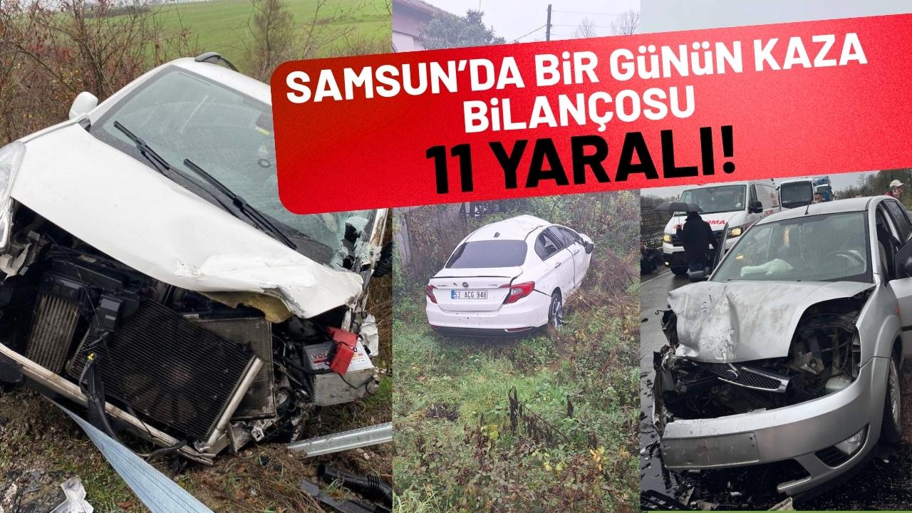 Samsun'da 1 günde 3 trafik kazası: 11 yaralı