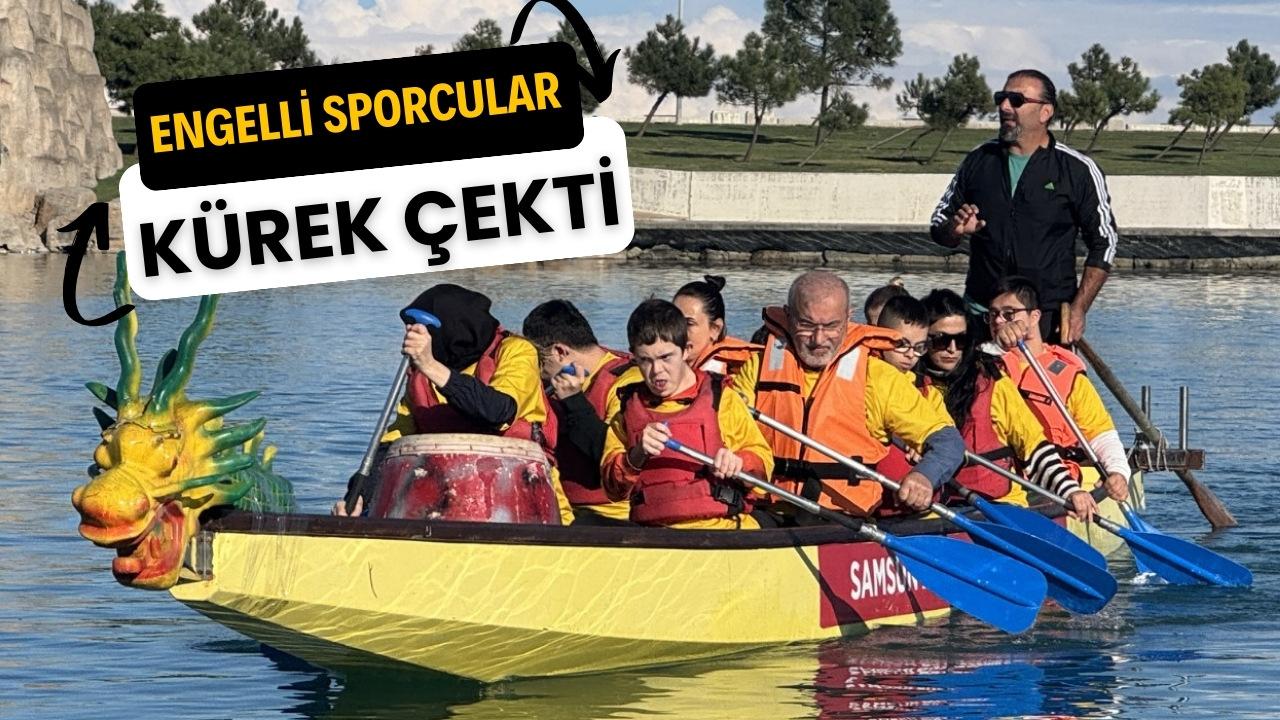 Samsun'da engelli sporcular kürek çekti