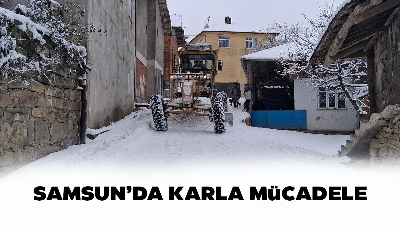 Samsun'da karla mücadele
