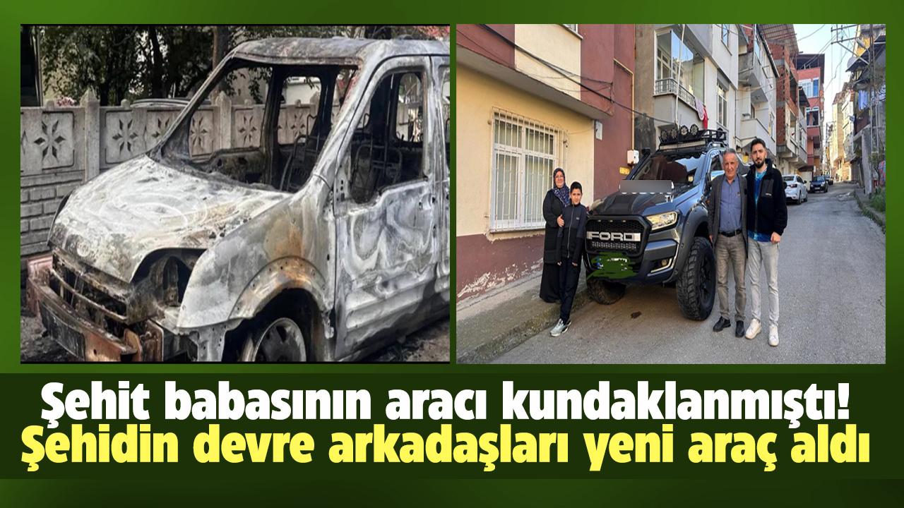 Samsun'da şehit babasına polisler yeni araç alarak hediye etti