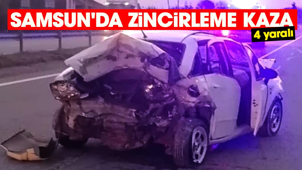 Samsun'da zincirleme trafik kazası: 4 yaralı
