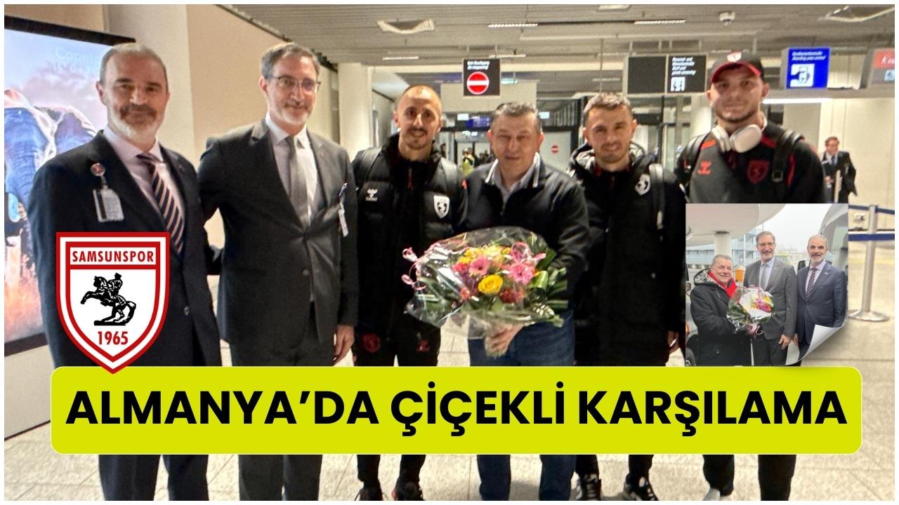Samsunspor'a Almanya'da çiçekli karşılama