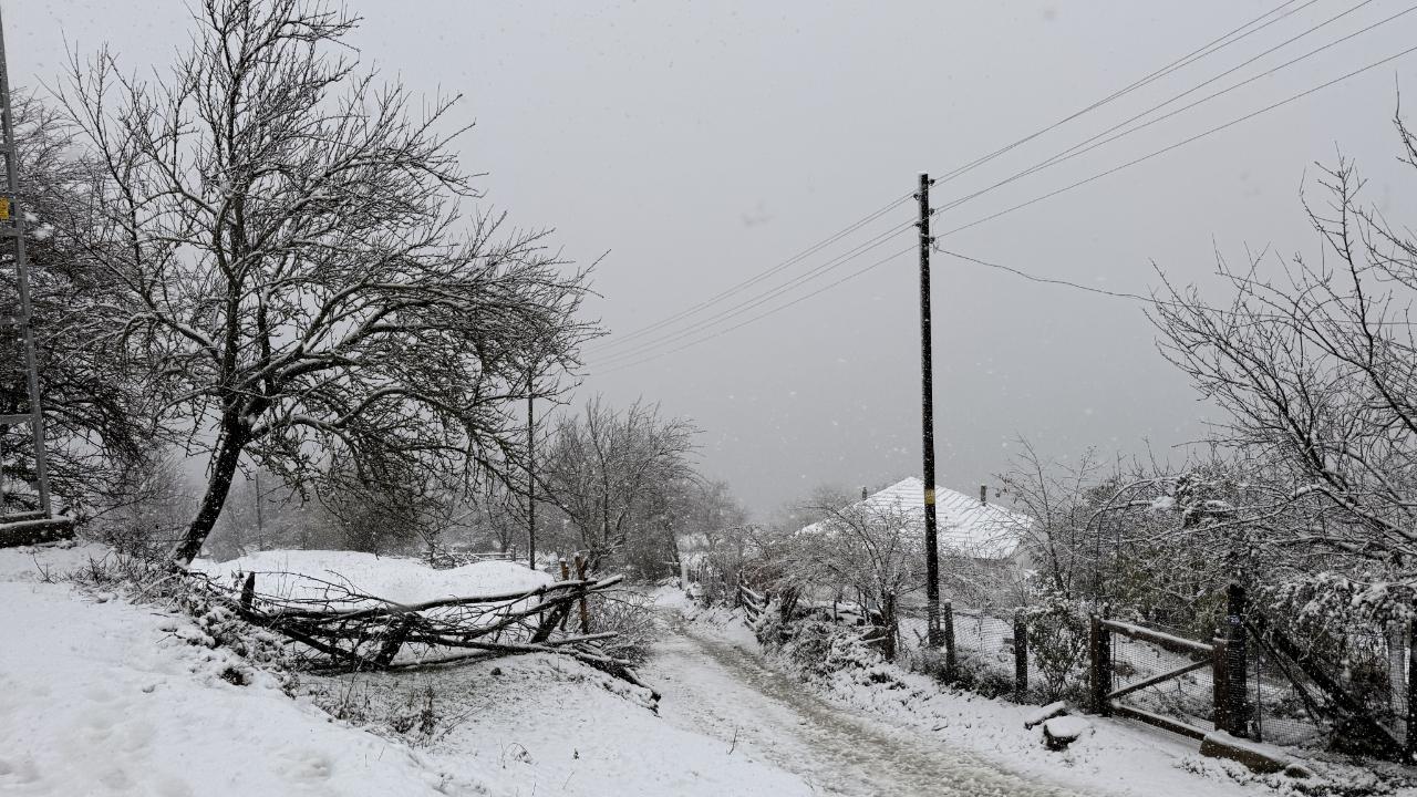 Samsun'un Alaçam ilçesine kar yağdı