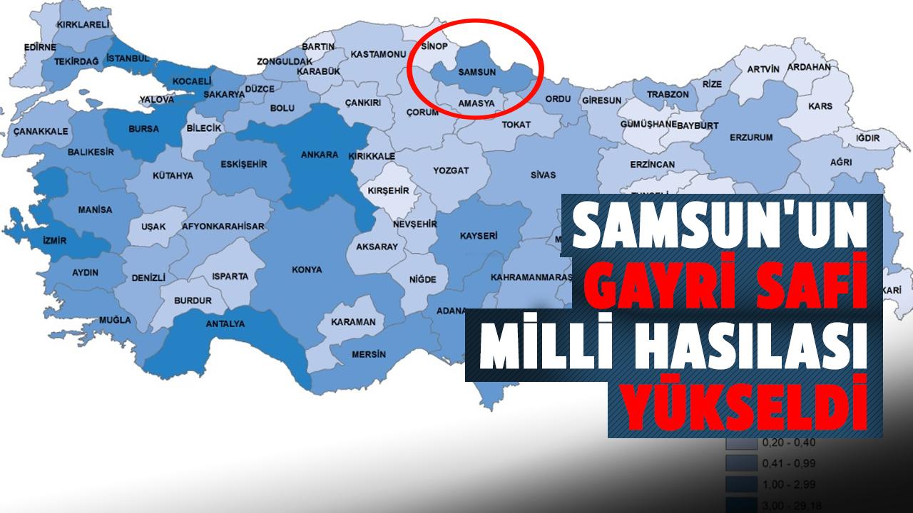 Samsun'un gayri safi milli hasılası yükseldi