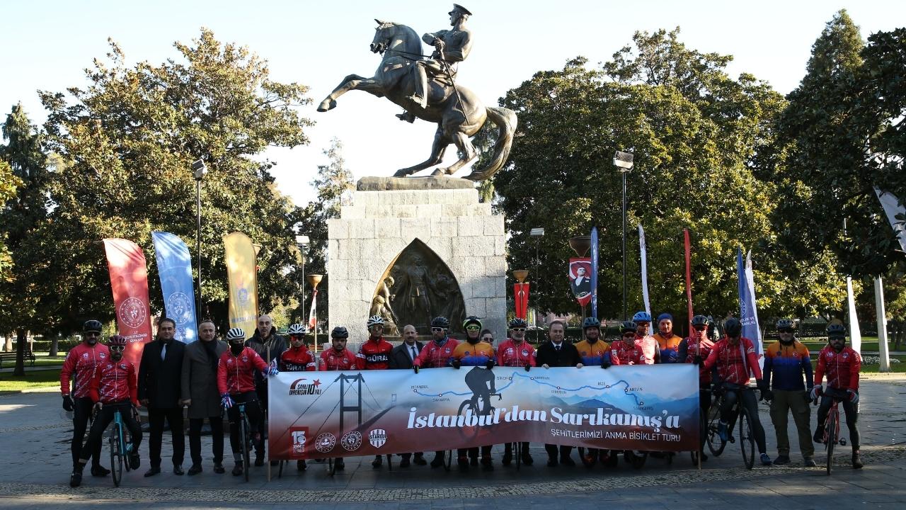 Sarıkamış şehitlerini anmak için yola çıkan bisikletliler Samsun'da