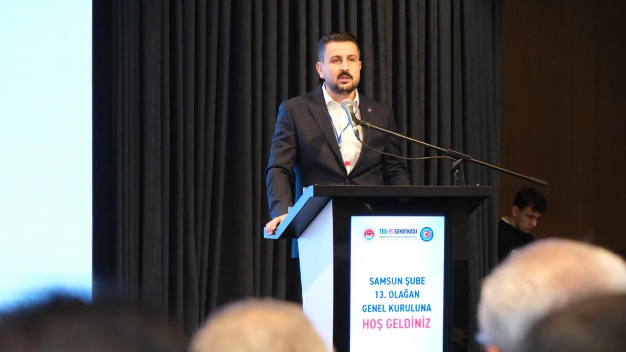 TES-İŞ Samsun'da Emrah Baylan yeniden başkan seçildi