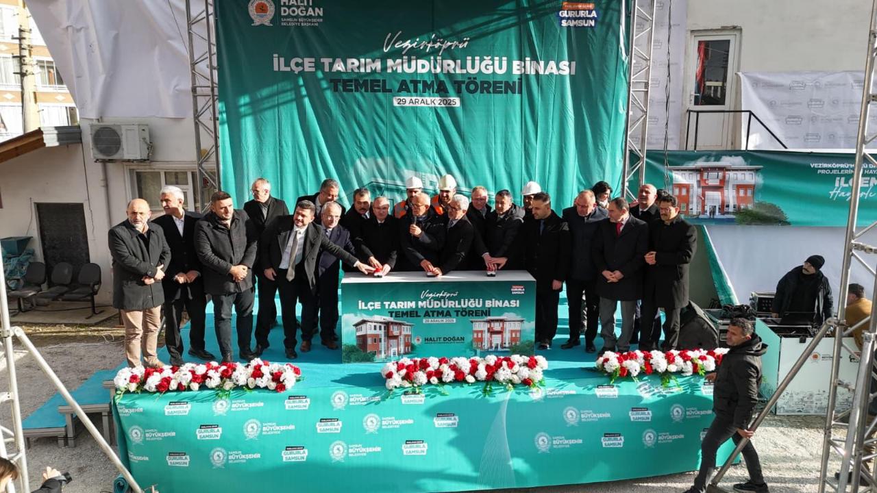 VEZİRKÖPRÜ’DE İLÇE TARIM VE ORMAN MÜDÜRLÜĞÜ HİZMET BİNASININ TEMELİ ATILDI BAŞKAN DOĞAN, “VEZİRKÖPRÜ’YE VERİLMİŞ SÖZÜMÜZ VARDI, TUTMANIN MUTLULUĞUNU YAŞIYORUZ”