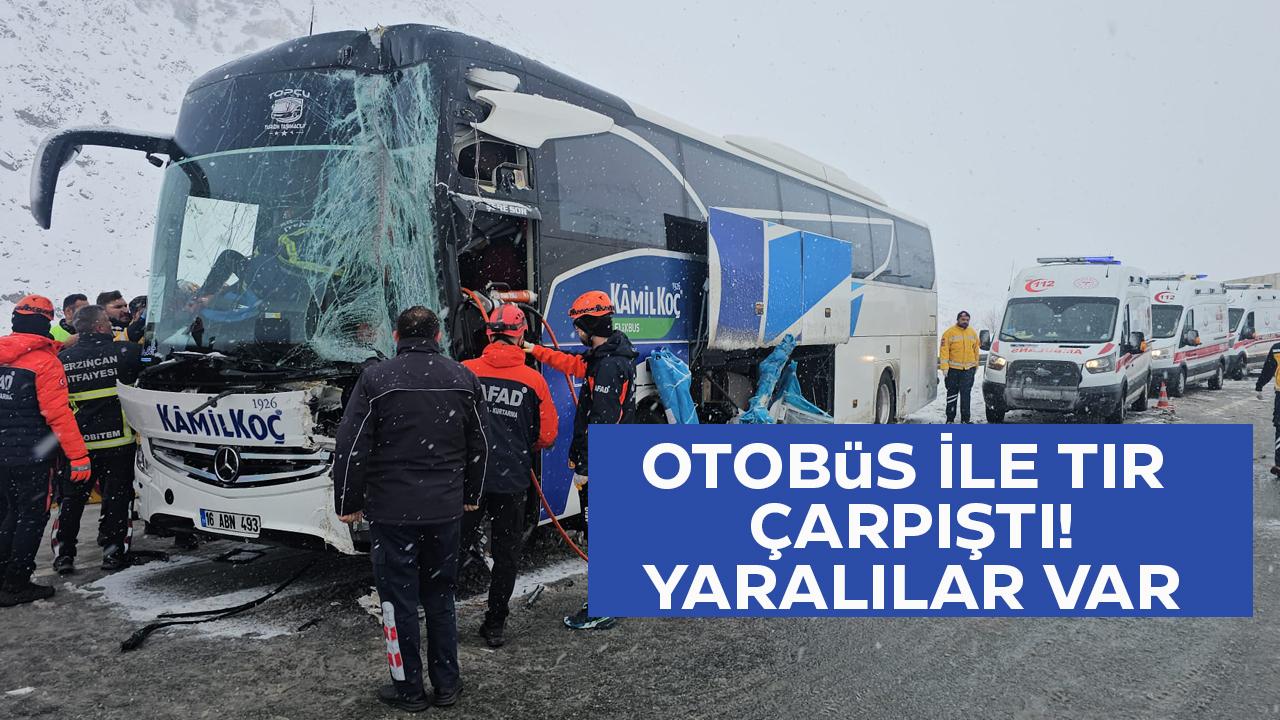 Yolcu otobüsü tırla çarptı! Yaralılar var