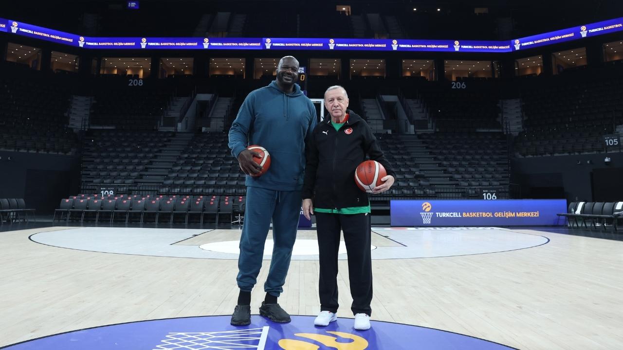 Cumhurbaşkanı Erdoğan NBA efsanesi O'Neal ile bir araya geldi