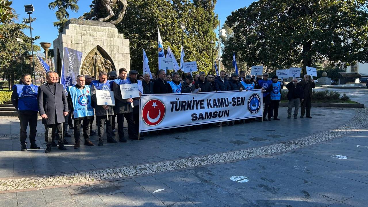 KAMU-SEN Samsun'dan serp tepki: Enflasyon yükseldi maaşlar eridi