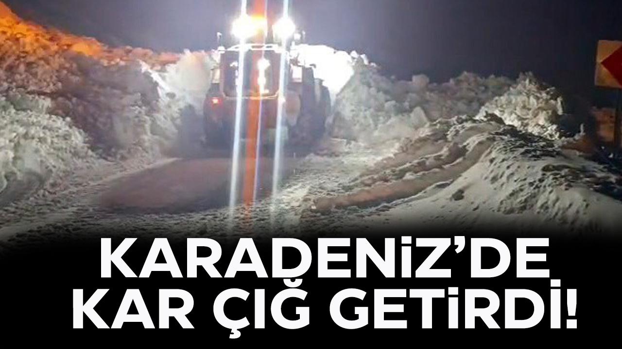 Karadeniz'de kar çığ getirdi! Yağmurdere karayoluna çığ düştü