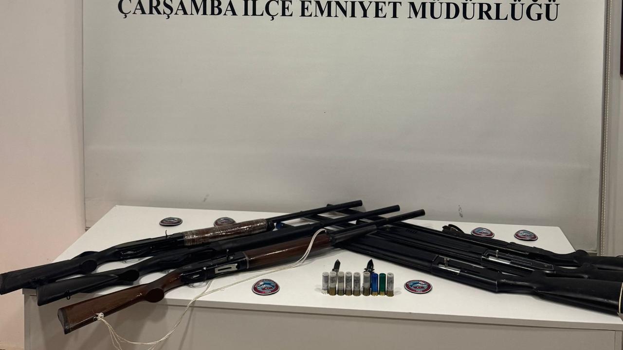 Samsun ruhsatsız silahlar ele geçirildi