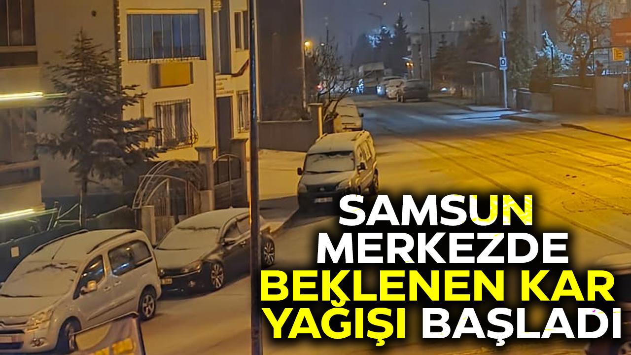 Samsun'da beklenen kar yağışı başladı