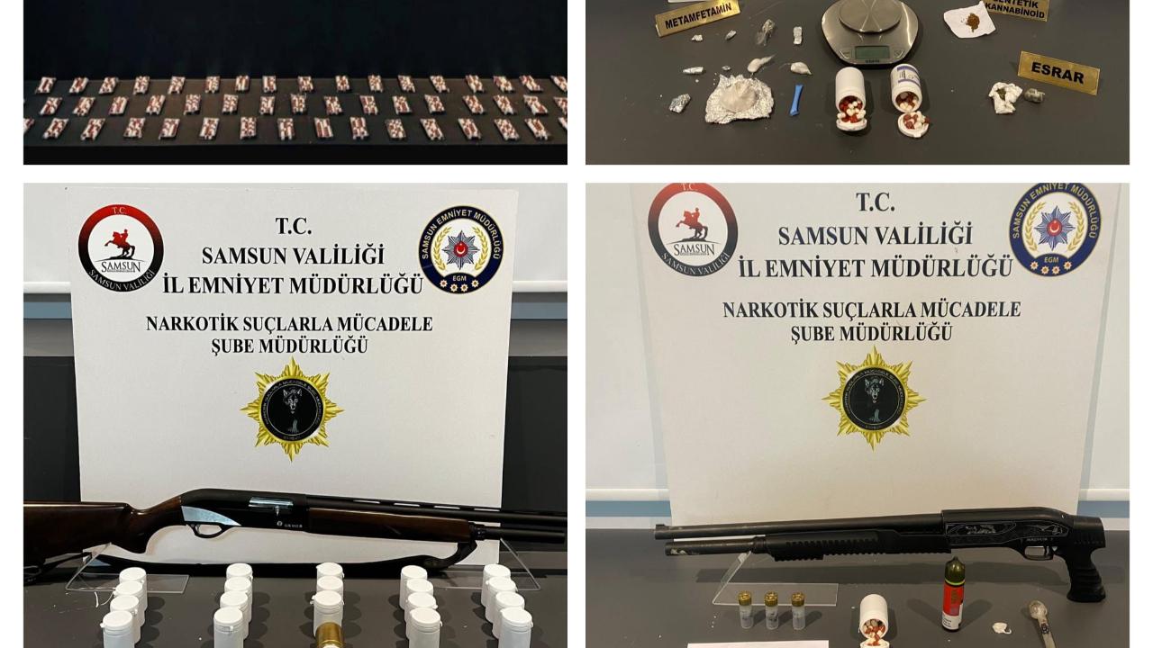 Samsun’da eş zamanlı uyuşturucu operasyonu! Çok sayıda uyuşturucu ele geçirildi