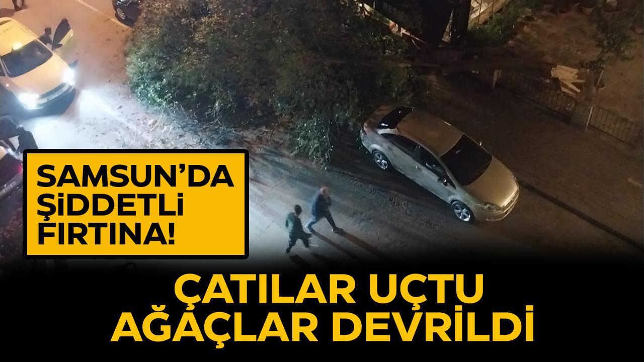 Samsun’da fırtına çatıları uçurdu, ağaçları yerinden söktü