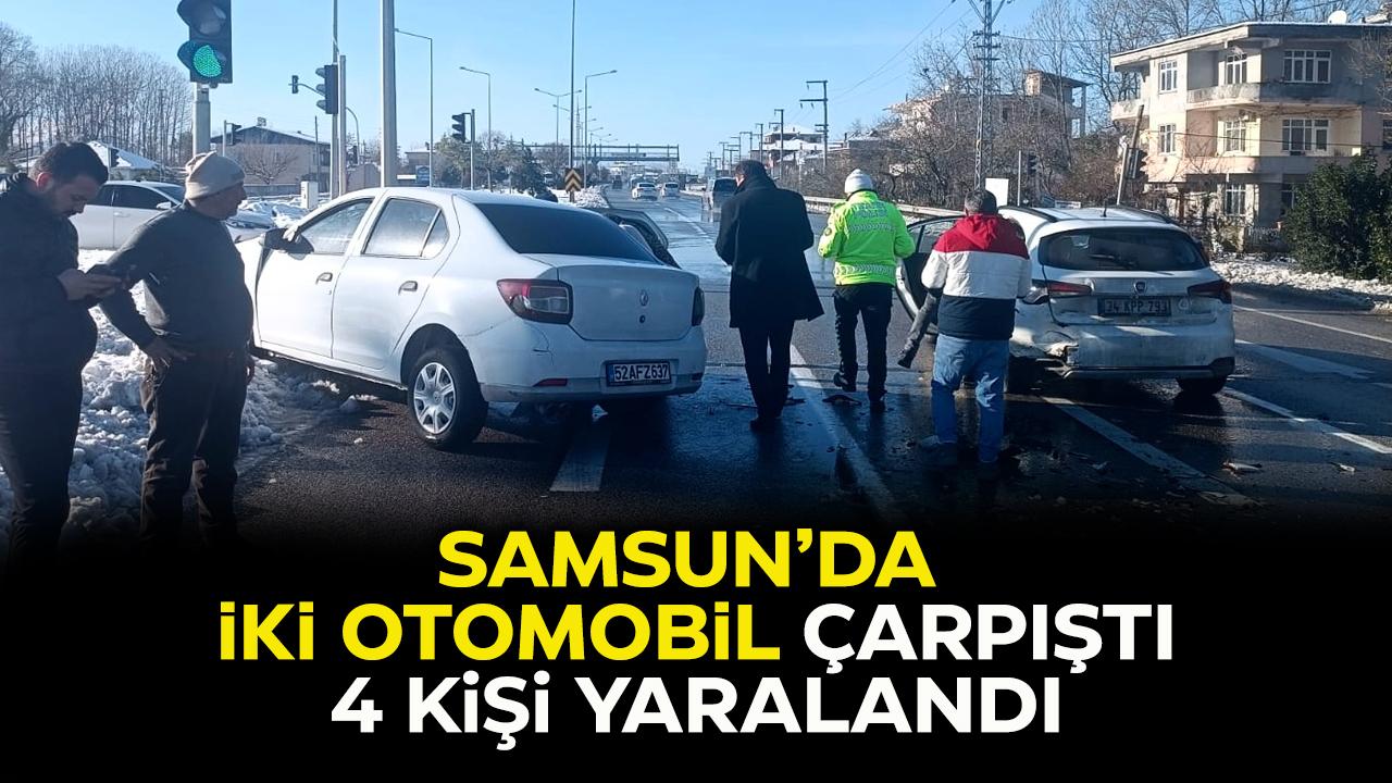 Samsun'da iki otomobil çarpıştı! 4 kişi yaralı