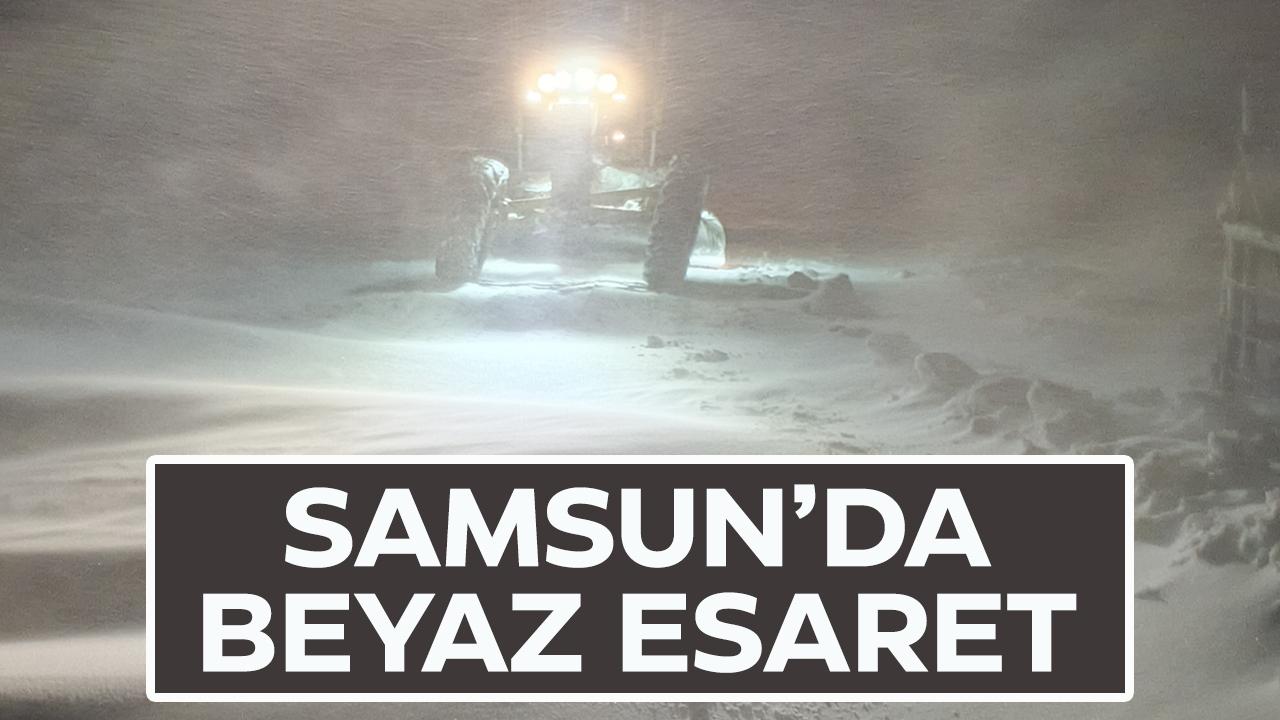 Samsun'da karla mücadele