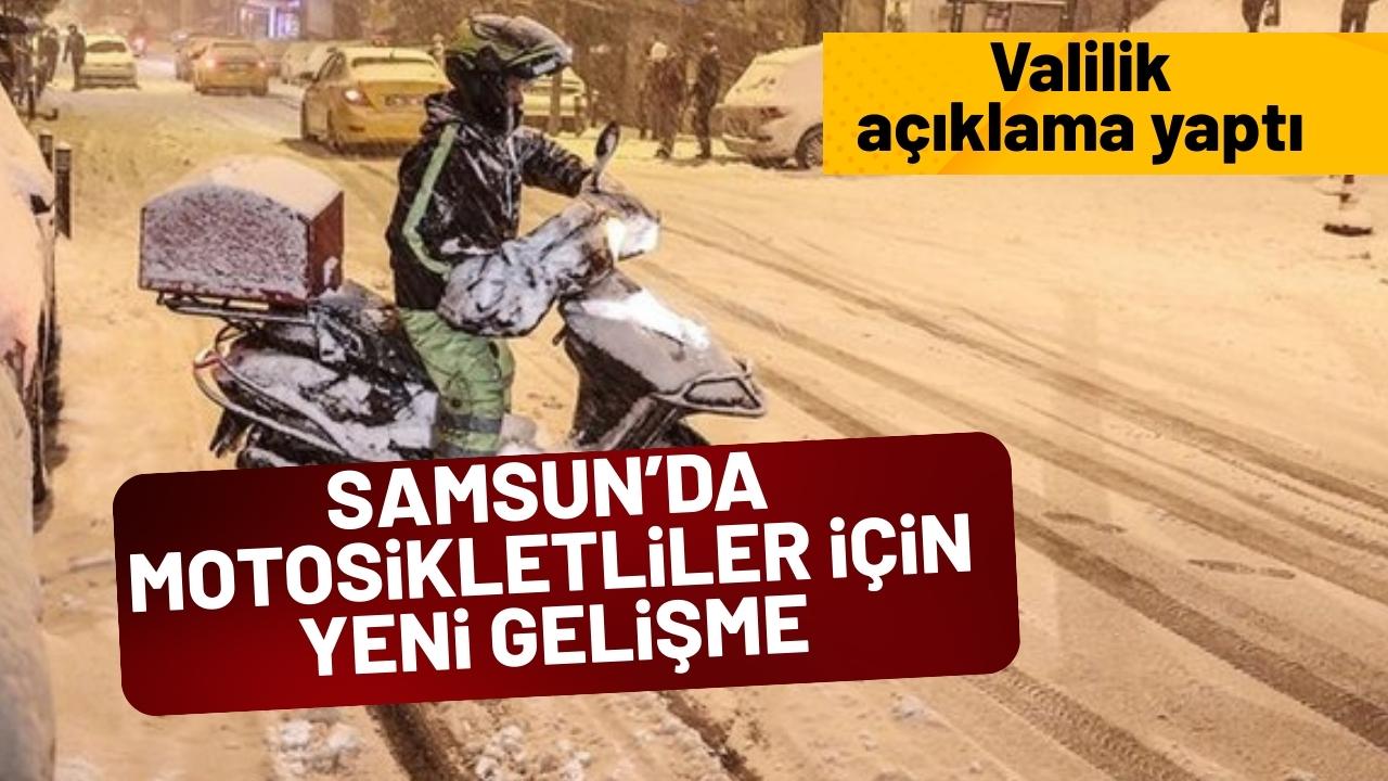 Samsun'da motosiklet ve kuryelerin trafik yasağı sona erdi
