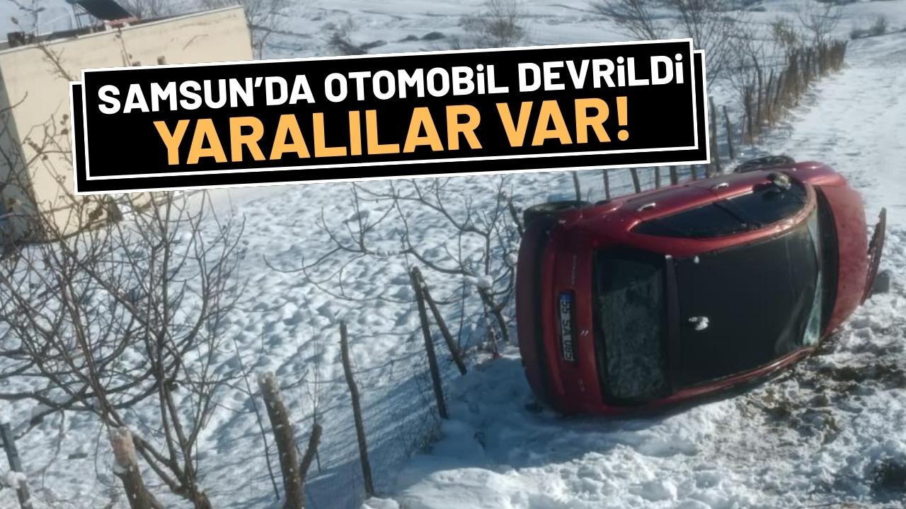 Samsun'da otomobil tarlaya yuvarlandı: 3 yaralı