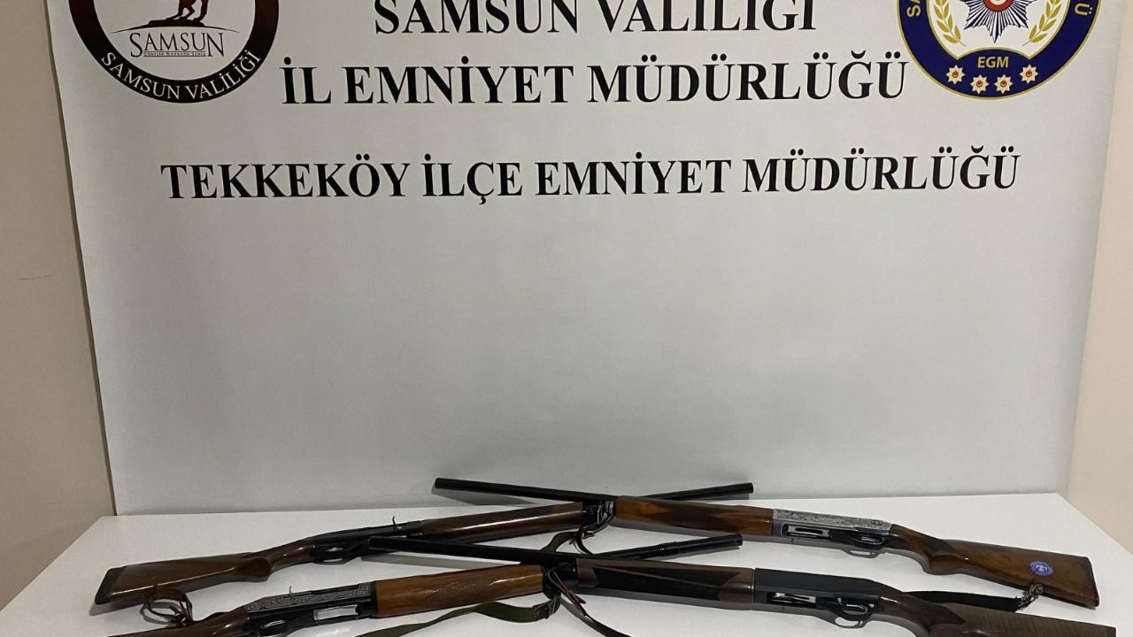 Samsun’da ruhsatsız 4 adet otomatik av tüfeği ele geçirildi