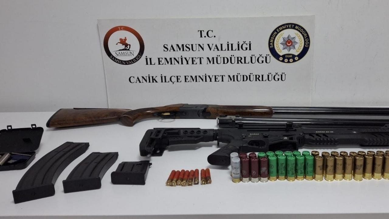 Samsun'da ruhsatsız av tüfekleri ele geçirildi
