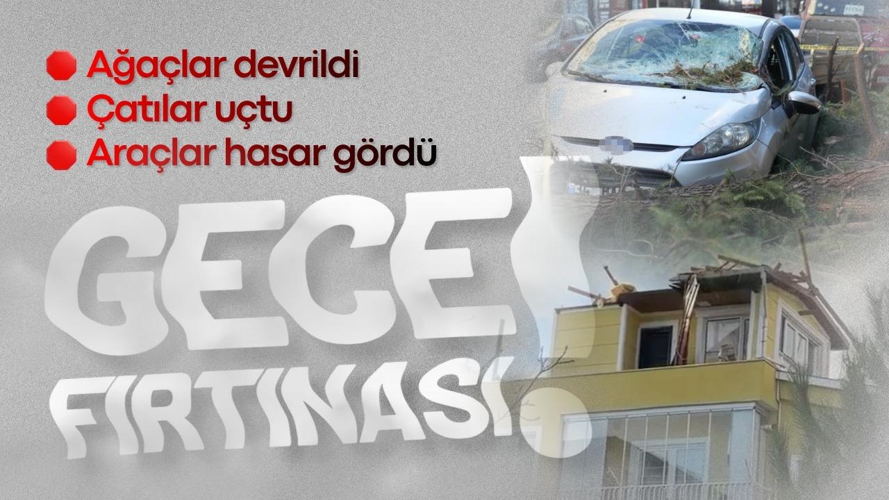 Samsun'da şiddetli gece fırtınası! Ağaçlar devrildi, çatılar uçtu, araçlar hasar gördü