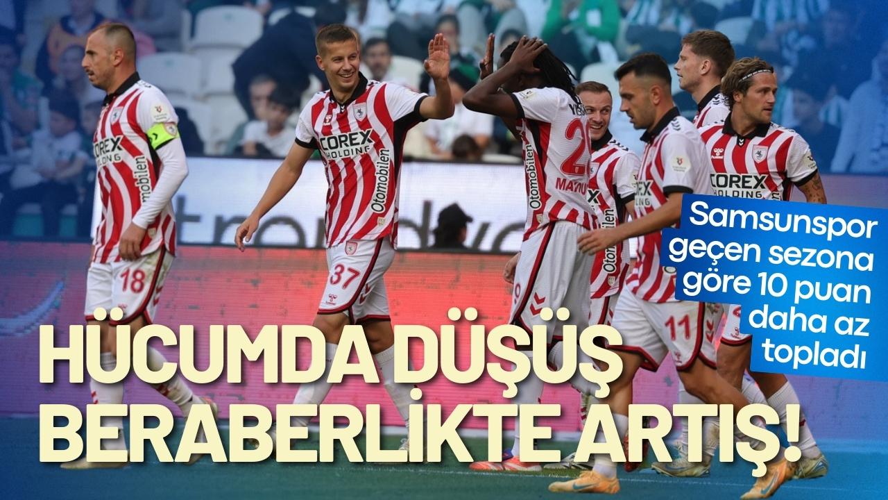 Samsunspor geçen sezona göre 10 puan daha az topladı