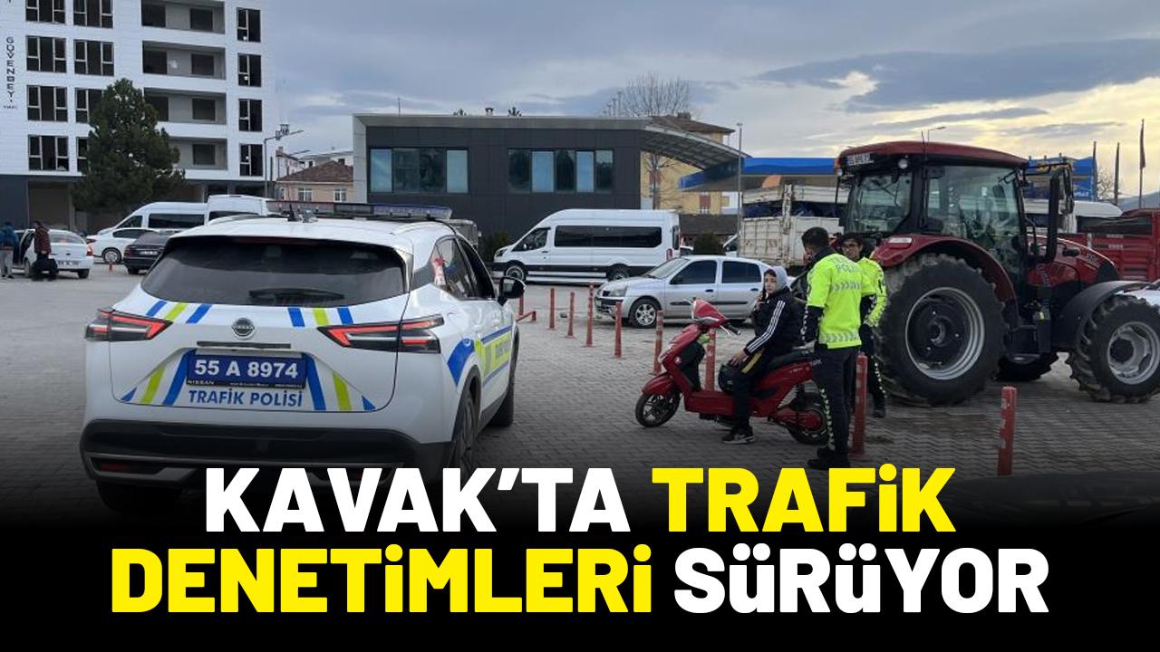 Samsun'un Kavak ilçesinde trafik denetimleri sürüyor