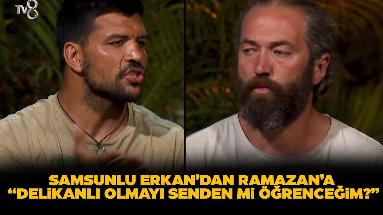 Survivor'da Samsunlu Erkan'dan Ramazan'a tepki! Delikanlı olmayı senden mi öğreneceğim?