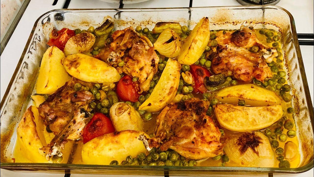 14. Gün iftar menüsü: Fırında patatesli bezelyeli tavuk