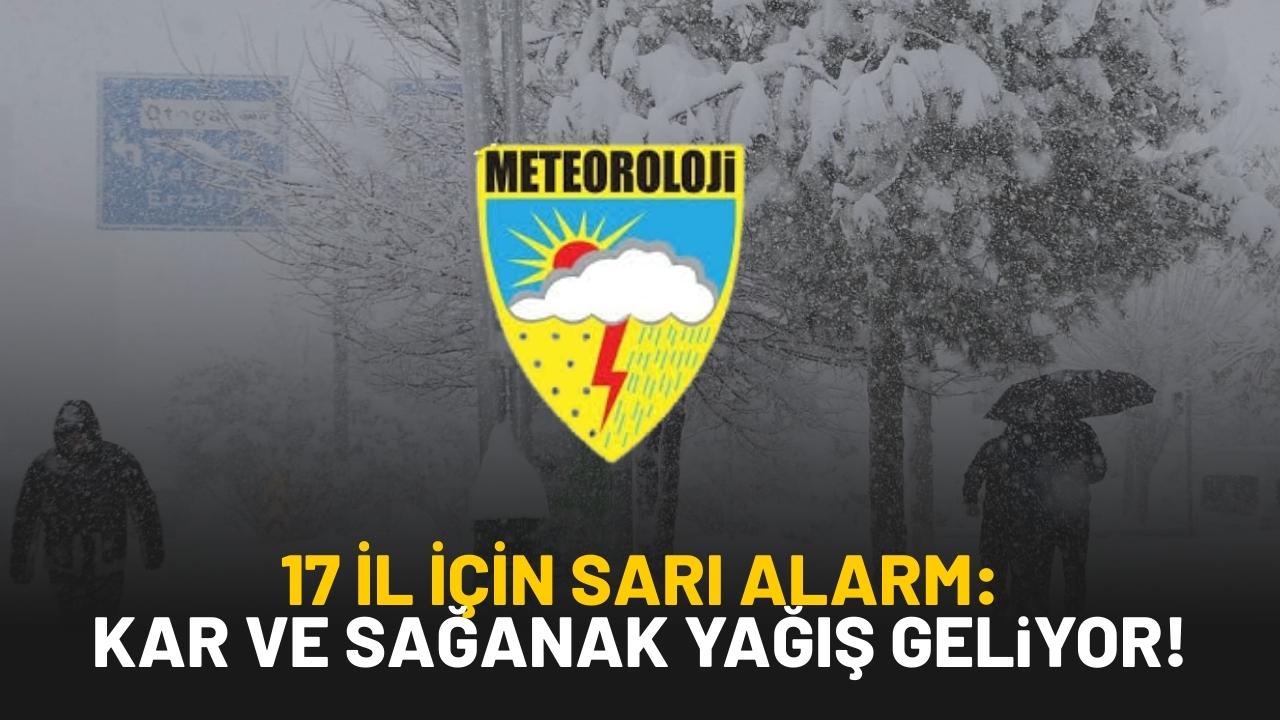 17 il için sarı alarm: Kar ve sağanak yağış geliyor