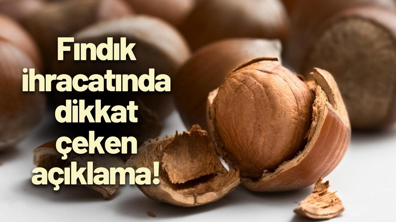 Fındık ihracatında dikkat çeken açıklama!